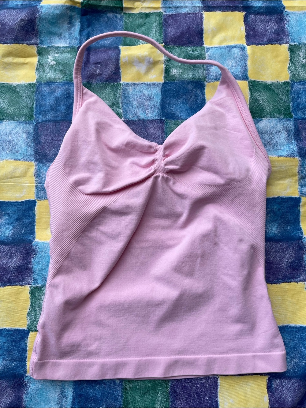 Light Pink Ruched Halter Camisole Top - Women